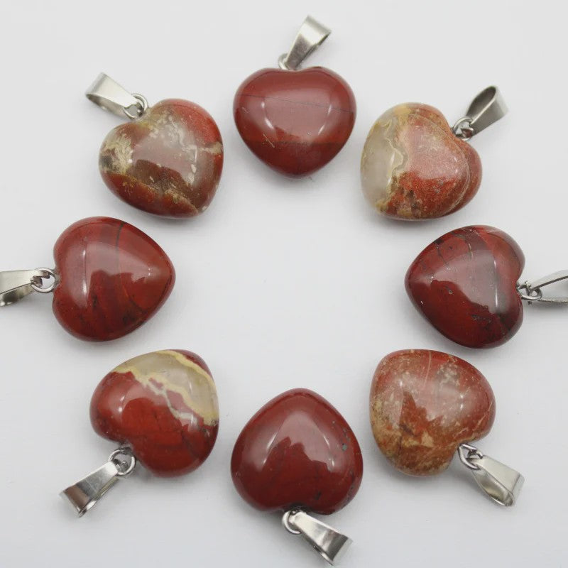 30x Natuursteen Hart Hangers (Amethist/Kwarts/Agaat) - DIY Sieraden Maken