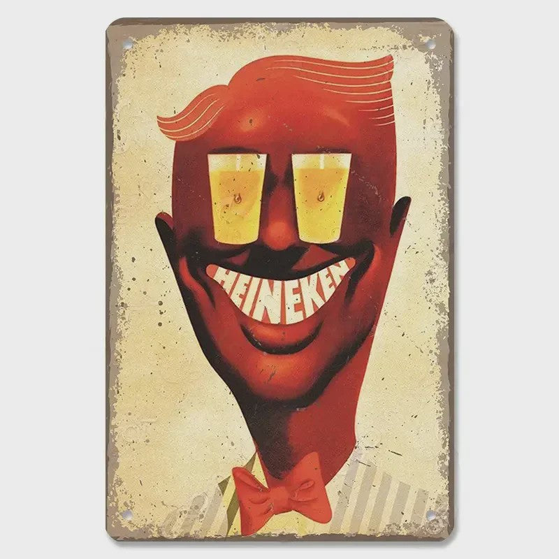 Retro Metal Bier Merk Poster - Decoratie voor Man Cave, Bar & Club
