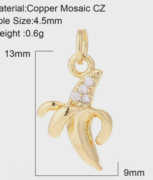 Gouden Bedeltjes voor Sieraden Maken: Cactus, Kers, Paddenstoel, Bloem & Fruit