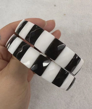 Natuurlijke Edelsteen Armband - Fluoriet & Citrien Vierkante Kralen