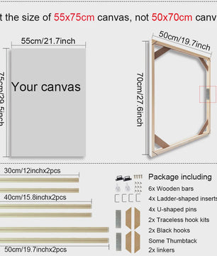 Houten Canvas Frame Sets - Diverse Maten voor Kunst, Foto's & Diamond Painting