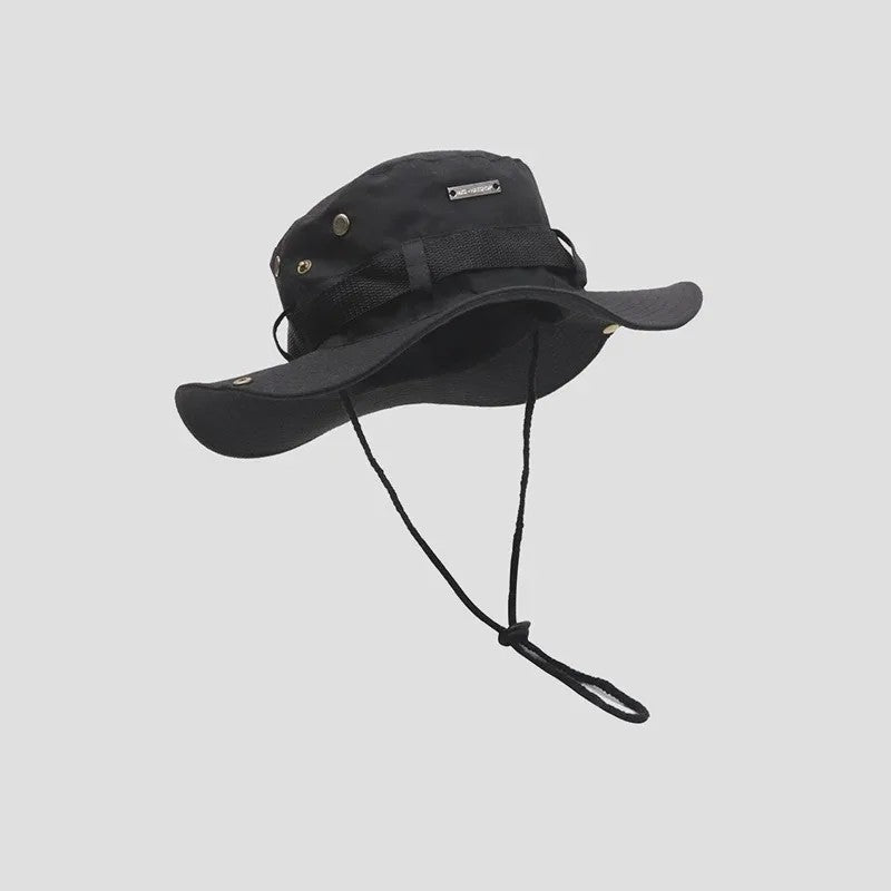 Heren Bucket Hat met Brede Rand - UV Bescherming voor Vissen, Wandelen & Outdoor
