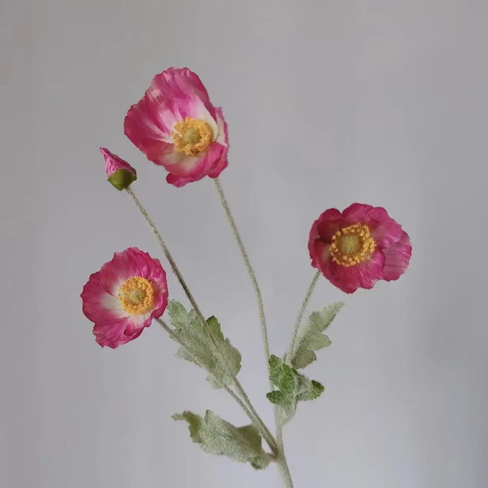 Kunstboeket Klaprozen (4 Stelen) - Realistische Nepbloemen voor Huisdecoratie, Tuin, Feest & DIY