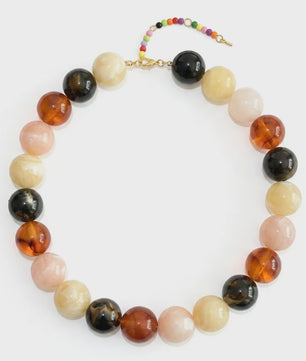 Bohemian Resin Kralen Ketting - Statement Choker met Dubbele Kleuren