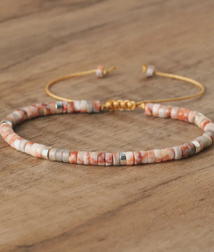 Natuurlijke Blauwe Emperor Steen Kralen Armband - Verstelbaar & Uniek