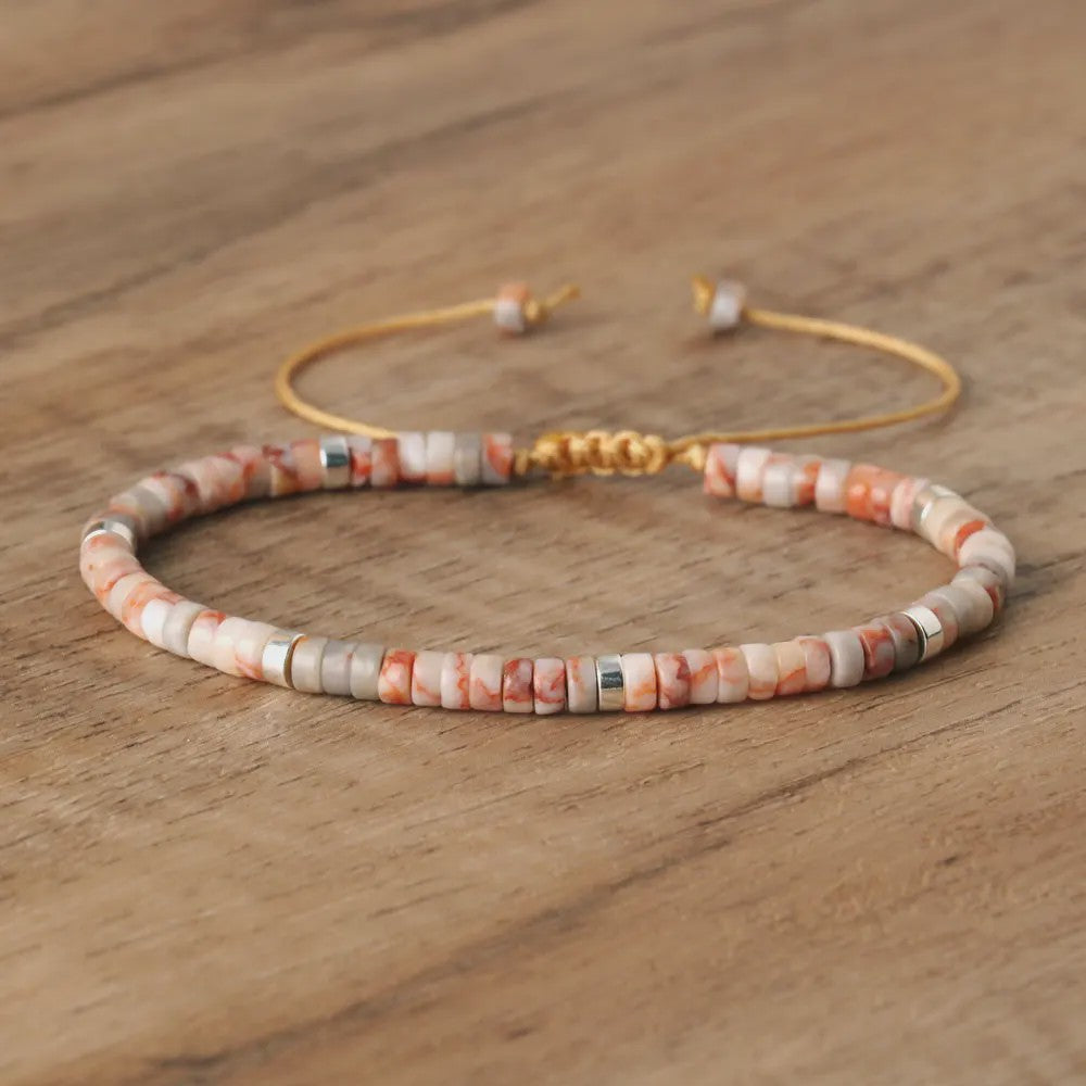 Natuurlijke Blauwe Emperor Steen Kralen Armband - Verstelbaar & Uniek