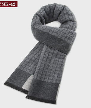 Luxe Heren Sjaal - Warme Wol & Kasjmier - Winter Ruitpatroon