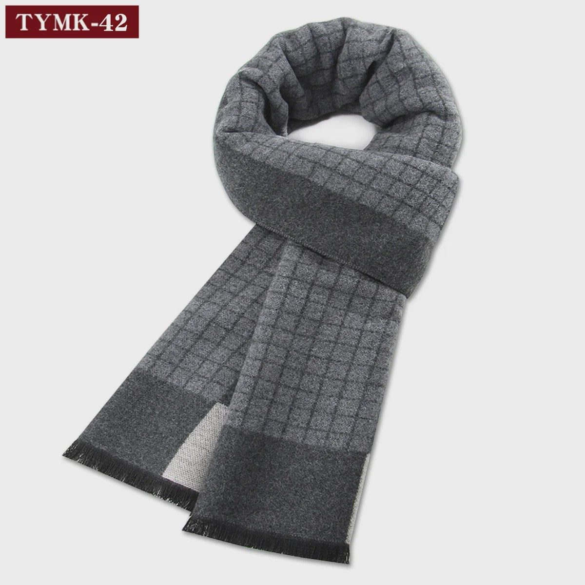 Luxe Heren Sjaal - Warme Wol & Kasjmier - Winter Ruitpatroon