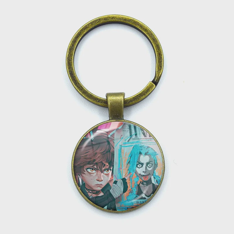 League of Legends Jinx Anime Glazen Hanger Sleutelhanger - Uniek Cadeau voor Fans