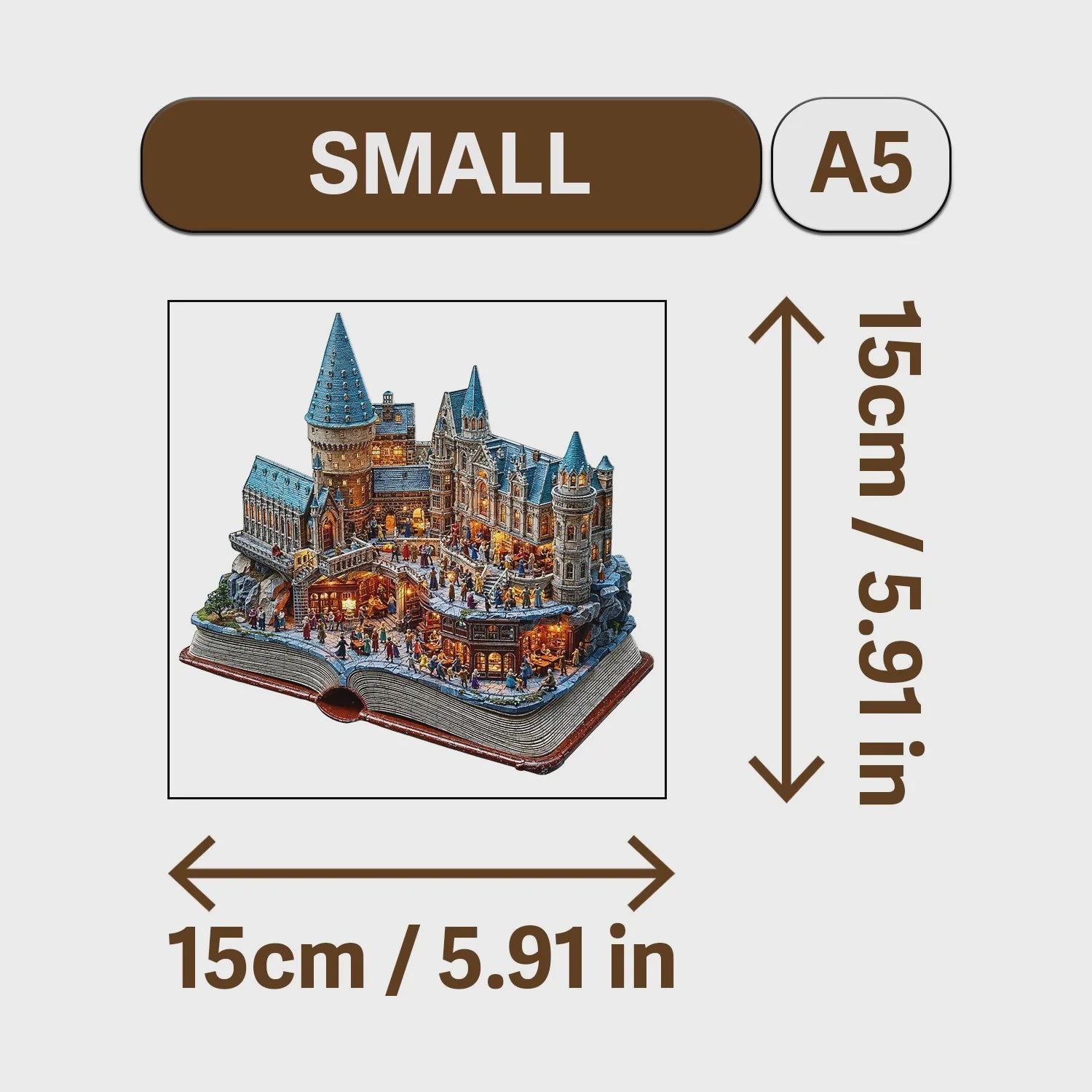 Houten Puzzel Kasteel & Bladeren - Uniek Decoratie Cadeau