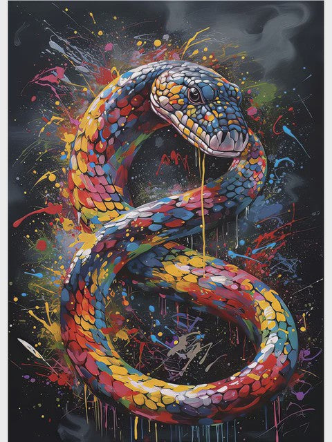 Abstracte Dieren Canvas Poster: Leeuw, Tijger, Aap, Uil - Muurdecoratie Woonkamer
