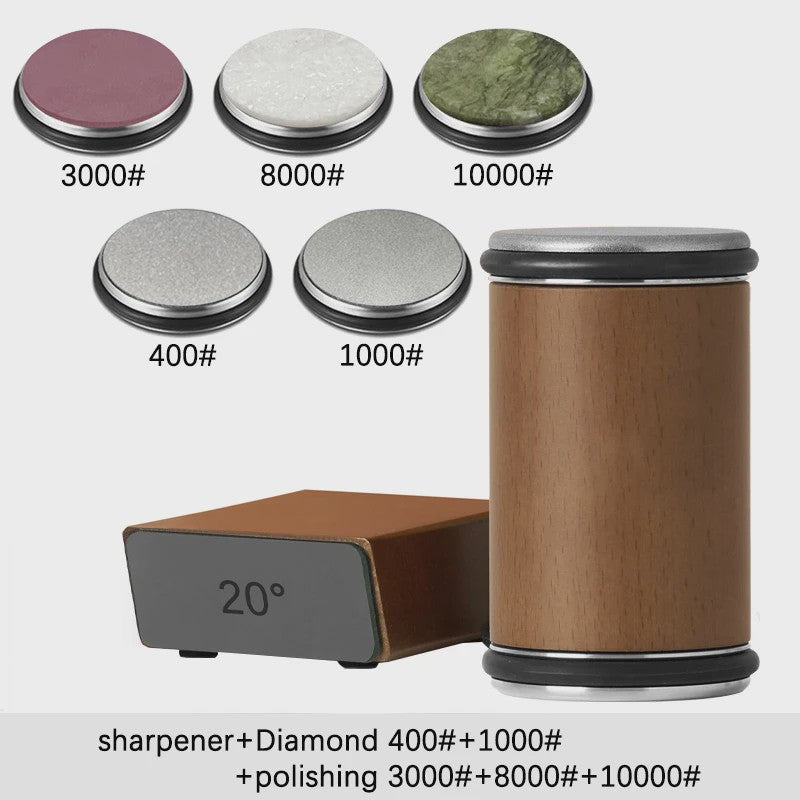 Professionele Messenslijper met Dubbelzijdige Diamantsteen & Magnetische Hoek (15/20°)