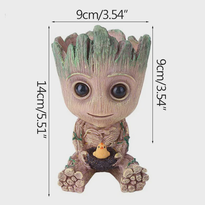 Groot Plantenpot & Decoratief Figuur - Leuke Woondecoratie