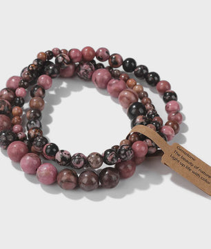 Set van 3 Natuurstenen Kralen Armbanden - Dames & Heren - 4, 6, 8 MM
