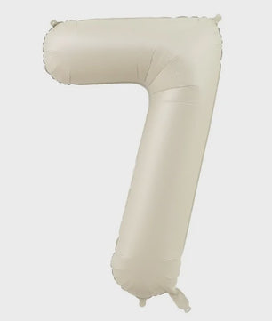 Grote Folie Ballonnen Cijfers 0-9 Cream Caramel & Wit (32/40 inch) - Feestdecoratie