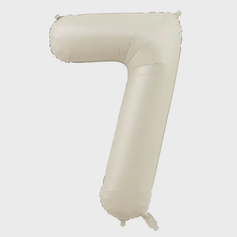 Grote Folie Ballonnen Cijfers 0-9 Cream Caramel & Wit (32/40 inch) - Feestdecoratie