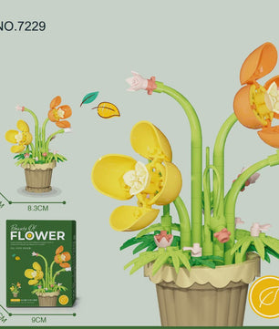 Bouwstenen Bloemen in Pot - Creatieve Mini Bloemenboeketten Bouwpakketten