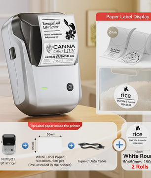 Niimbot B1 Draadloze Thermische Labelprinter - Ideaal voor Kleine Bedrijven, Huis & Cadeaus