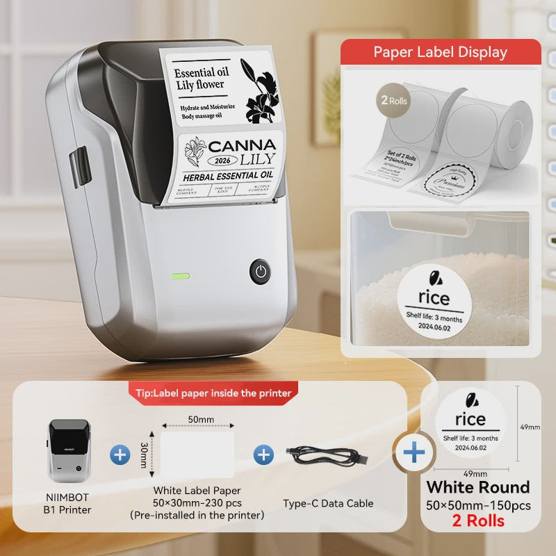 Niimbot B1 Draadloze Thermische Labelprinter - Ideaal voor Kleine Bedrijven, Huis & Cadeaus
