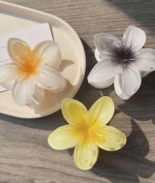 3x Grote Boho Bloemen Haarclips Acryl - Gradient Kleuren & Hawaii Stijl Haaraccessoires voor Dames