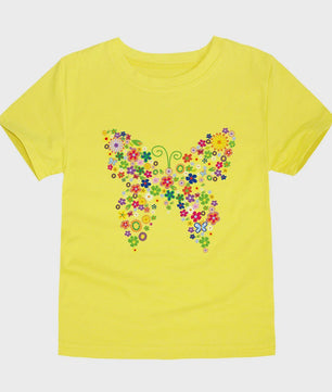 Schattig Katoenen T-shirt Meisjes met Bloemprint - Maten 2 t/m 14 Jaar
