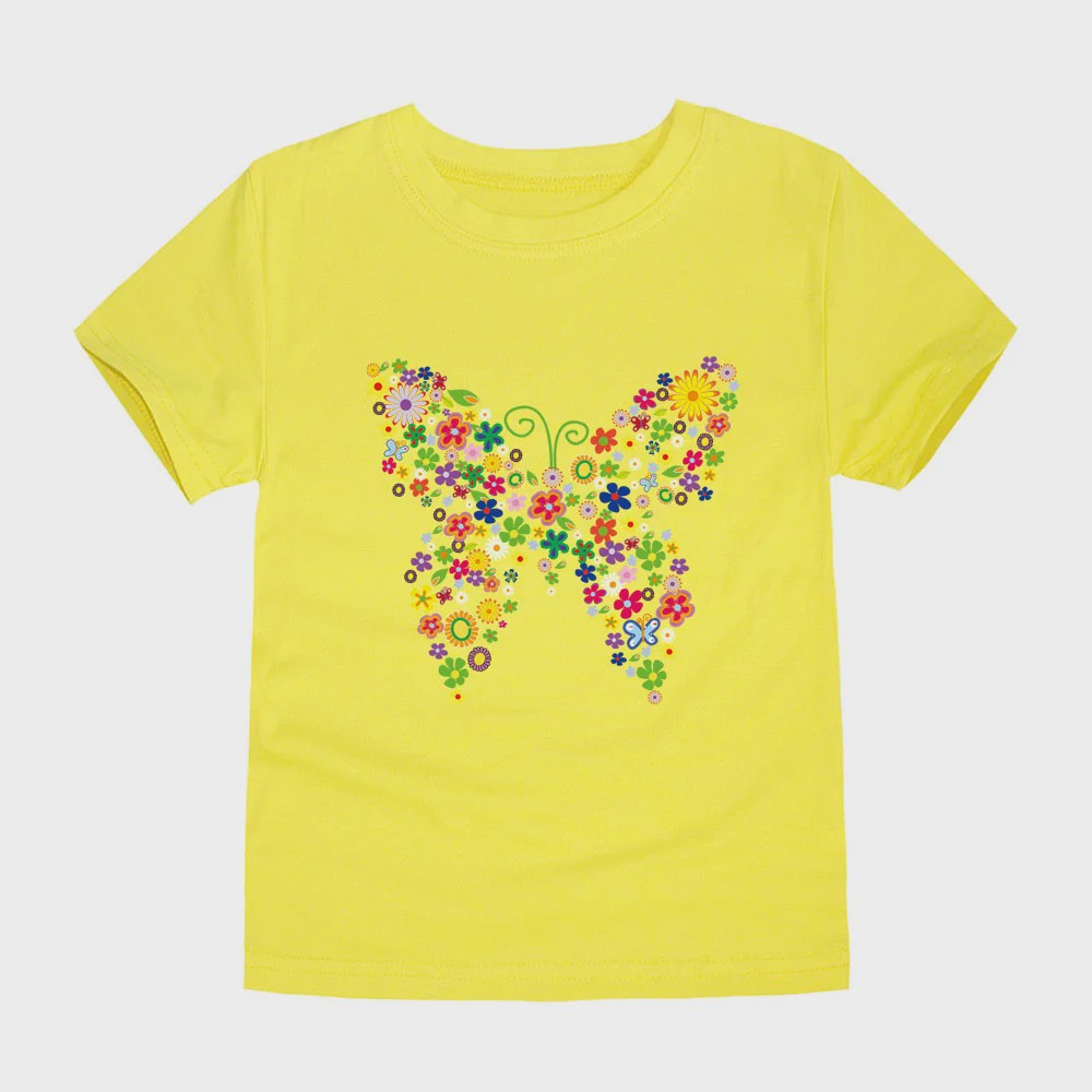 Schattig Katoenen T-shirt Meisjes met Bloemprint - Maten 2 t/m 14 Jaar