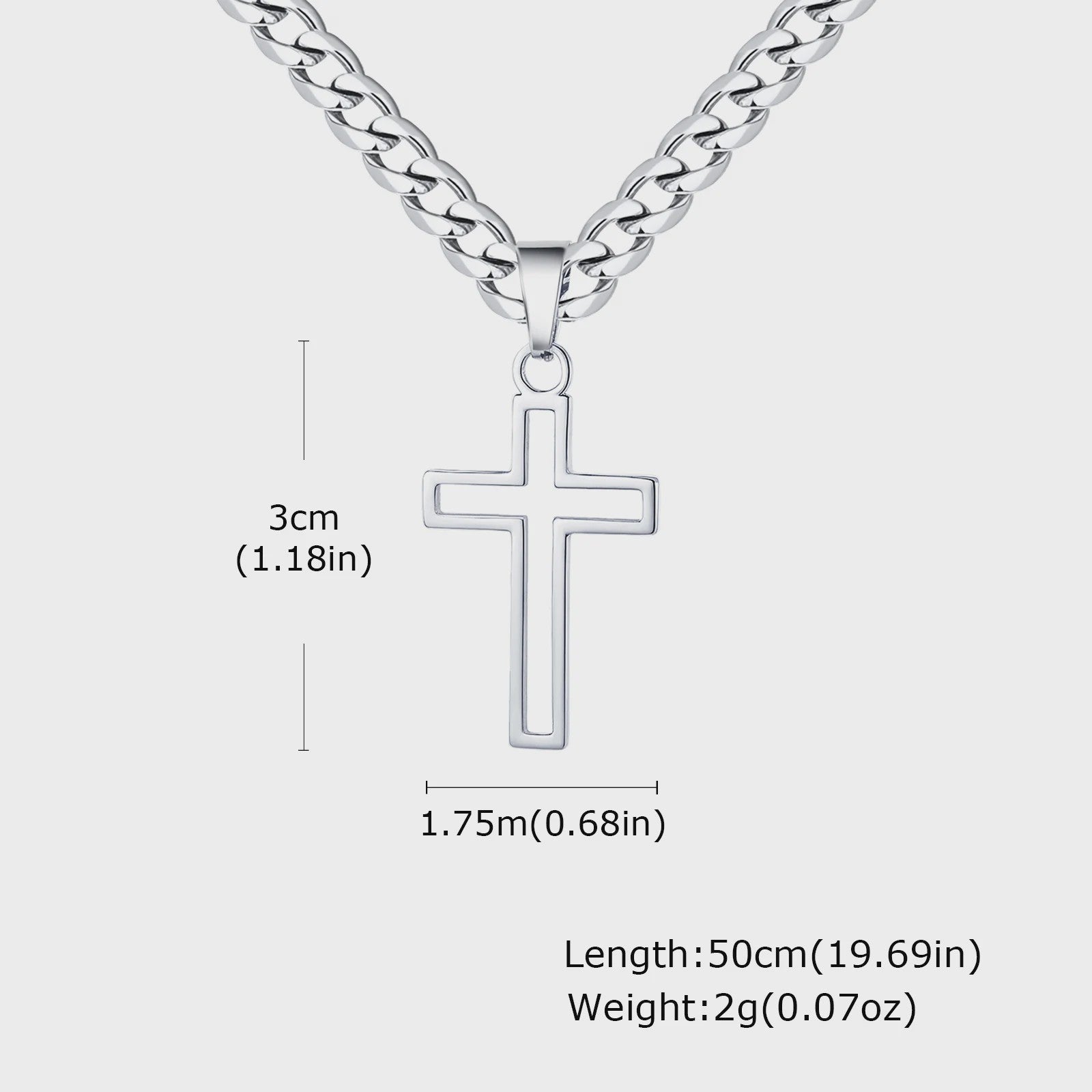 Heren RVS Kruis Ketting met Jezus Hanger - Religieuze Christelijke Sieraden