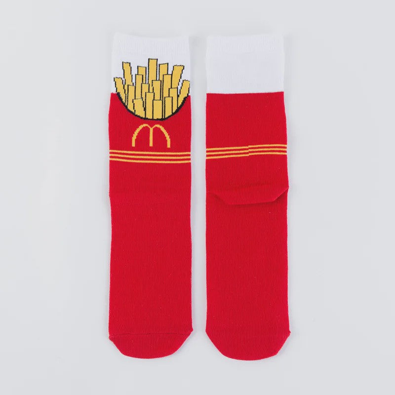 Grappige Heren Sokken met Food Prints: Avocado, Friet, Burger, Bier & Meer | Harajuku Stijl