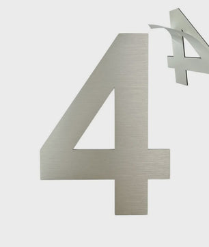 RVS Huisnummer 76mm of 152mm - Modern Zilverkleurig Adresbord