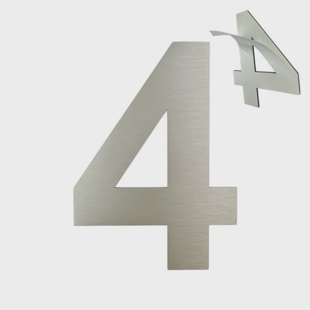 RVS Huisnummer 76mm of 152mm - Modern Zilverkleurig Adresbord