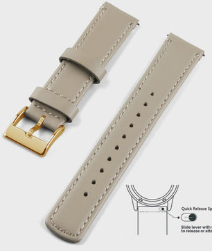 Top Grain Echt Lederen Horlogeband - 20mm/22mm Quick Release - Voor Heren, Dames & Samsung Galaxy Watch