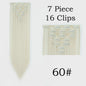 24 Inch Clip-in Haarverlenging - 7 Delig Set met 16 Clips - Synthetisch Recht Haar (Blond & Zwart)