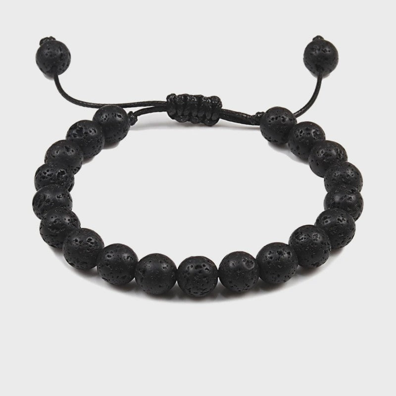 Verstelbare Lava Kralen & Tijgeroog Armband - Yoga & Helende Sieraden voor Hem en Haar