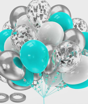 30 Stuks Chrome Latex Ballonnen Mix: Wit, Roze & Blauw - Feestdecoratie