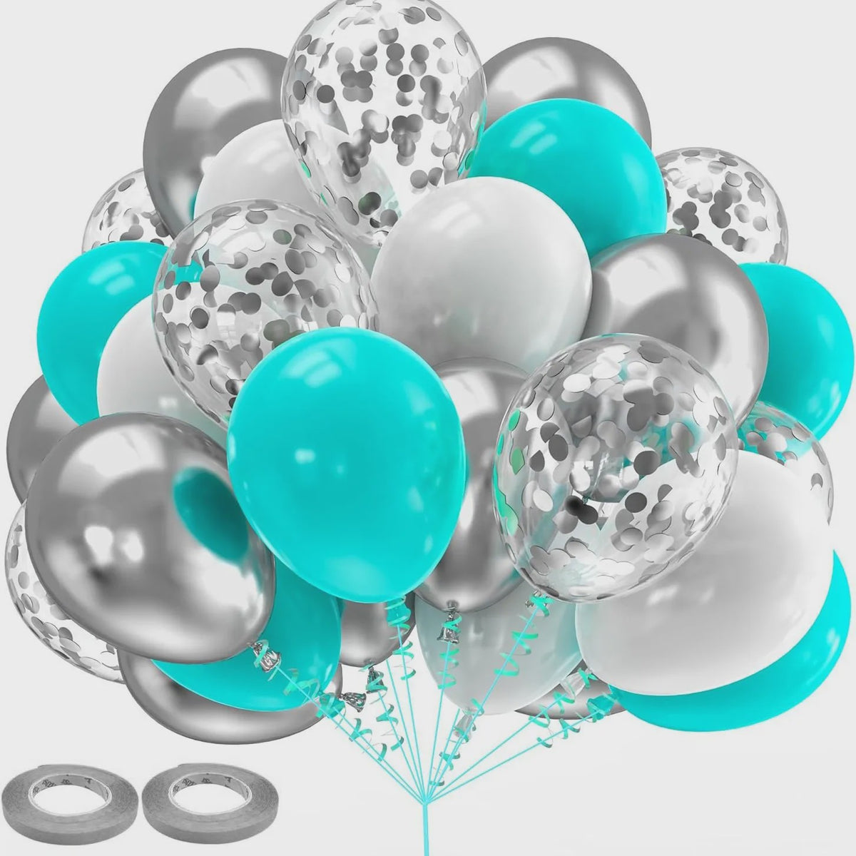 30 Stuks Chrome Latex Ballonnen Mix: Wit, Roze & Blauw - Feestdecoratie