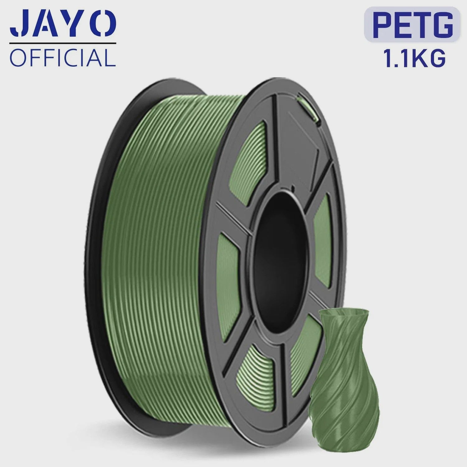 JAYO PETG 3D Printer Filament - 1.75mm Clear, 1.1kg, Hoge Taaiheid, Net Gewikkeld