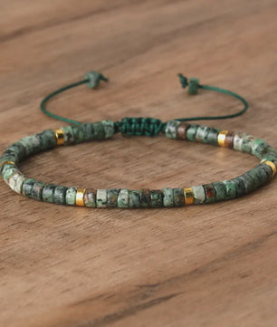 Natuurlijke Blauwe Emperor Steen Kralen Armband - Verstelbaar & Uniek