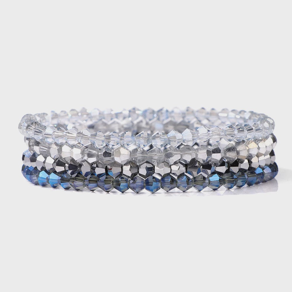 Set van 4 Kristallen Kralen Armbanden - Kleurrijk & Elegant
