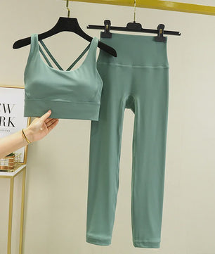 Dames Yogaset: Sport BH met Hoge Taille Legging - Squat Proof & Tummy Control