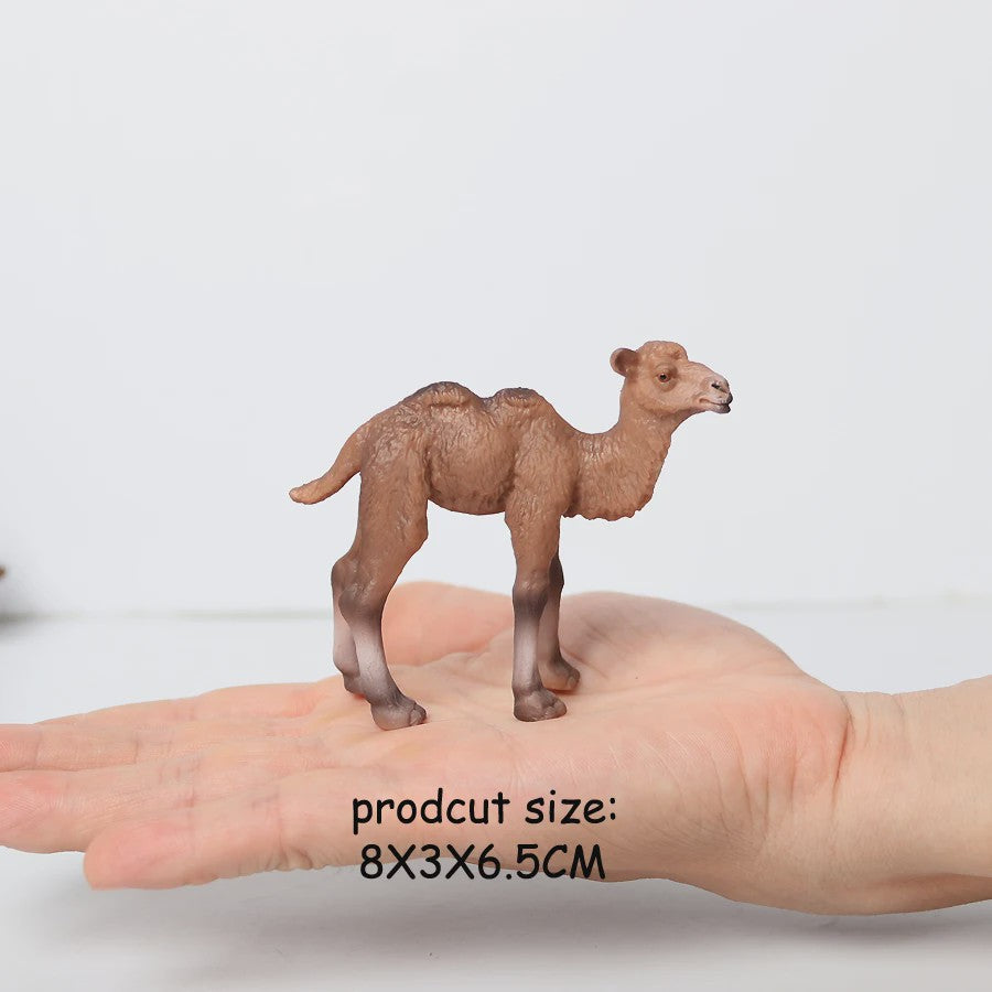 Realistische Alpaca & Kameel Figuren Set - Handgeschilderd, Educatief Speelgoed