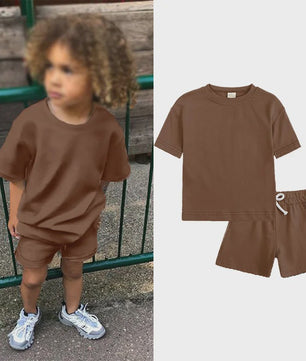 Zomer Set Kinderen: T-shirt met Korte Broek - Jongens & Meisjes Sportkleding Outfit