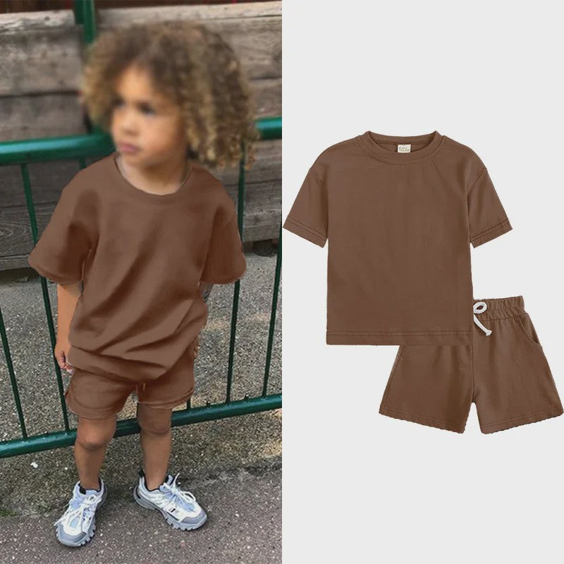 Zomer Set Kinderen: T-shirt met Korte Broek - Jongens & Meisjes Sportkleding Outfit