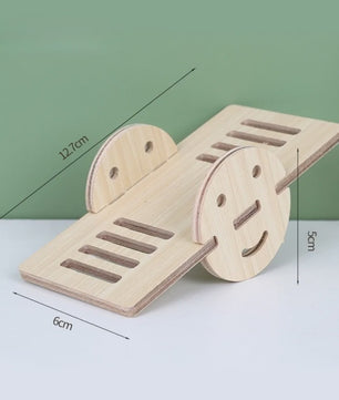 Houten Hamster Villa: Speelhuis met Klimplatform en Verhoogd Platform - Duurzaam Knaagdier Accessoire