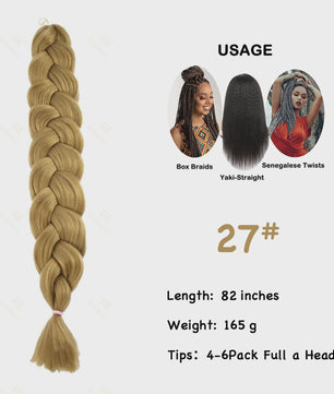 Jumbo Braiding Hair Extensions - 82 inch Synthetisch Vlecht Haar voor Box Braids & Twist