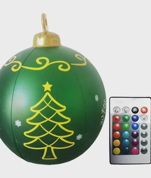24 Inch Opblaasbare Kerstbal met LED Verlichting - XL Tuindecoratie