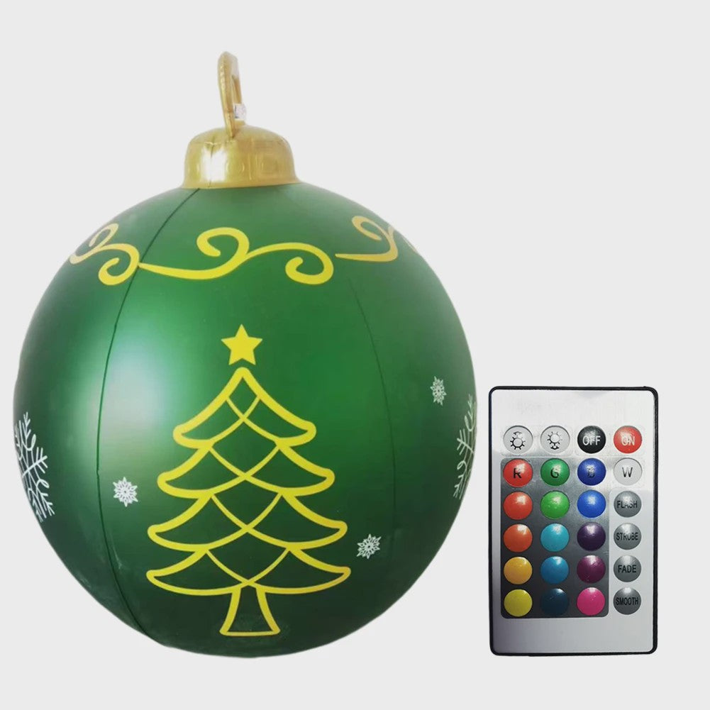 24 Inch Opblaasbare Kerstbal met LED Verlichting - XL Tuindecoratie