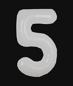 Grote Folie Ballonnen Cijfers 0-9 Cream Caramel & Wit (32/40 inch) - Feestdecoratie