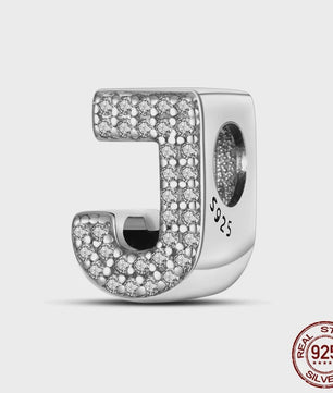 925 Sterling Zilver Letter Bedels A-Z met Zirkonia - Personaliseer je Armband