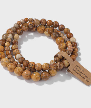 Set van 3 Natuurstenen Kralen Armbanden - Dames & Heren - 4, 6, 8 MM