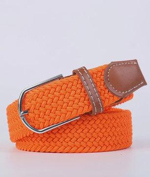 Unisex Gevlochten Elastische Riem met Pin Gesp - 107-130cm